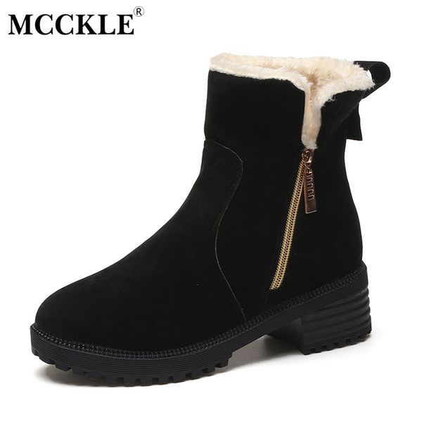 mcckle women short plush insoles heated warm winter snow boots 2017 female fashion zip thick heel ankle shoes, Black
mcckle women short plush insoles heated warm winter snow boots 2017 female fashion zip thick heel ankle shoes, Black
