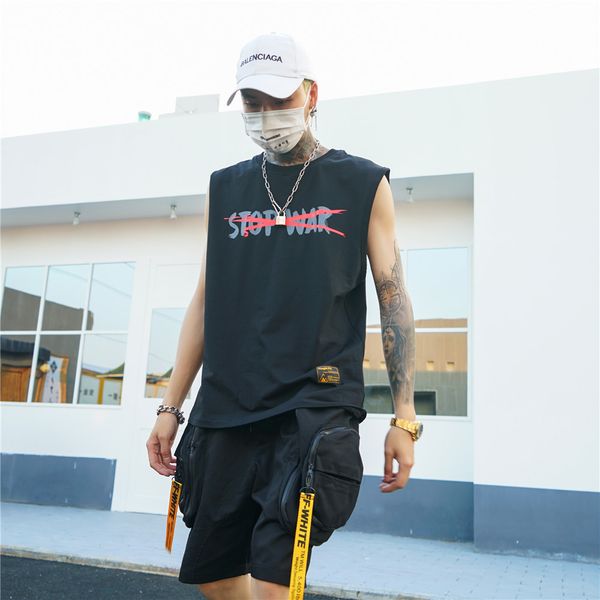 2018 new punk men vest black t-shirts casual sportswear rock letter print tank fitness sleeveless waistcoat male clothing, White;black
2018 new punk men vest black t-shirts casual sportswear rock letter print tank fitness sleeveless waistcoat male clothing, White;black