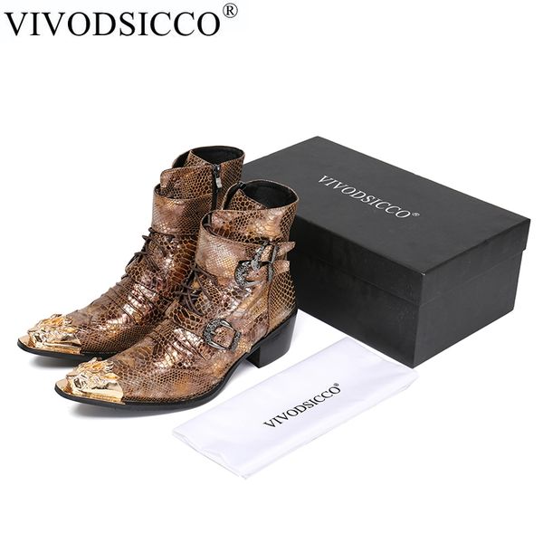 vivodsicco luxury british style men mid calf boots genuine leather motorcycle cowboy boots men snake skin dress shoes, Black
vivodsicco luxury british style men mid calf boots genuine leather motorcycle cowboy boots men snake skin dress shoes, Black