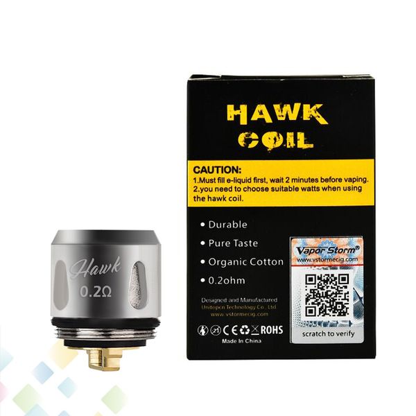 Authentic Vapor Storm Hawk Coil Head For Hawk Atomizer 0.2ohm 0.5ohm Heating Wire Coils E-Cig sold by PC DHL Free 
Authentic Vapor Storm Hawk Coil Head For Hawk Atomizer 0.2ohm 0.5ohm Heating Wire Coils E-Cig sold by PC DHL Free