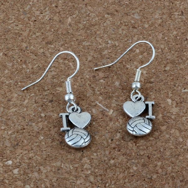 20 pair antique silver * i love volleyball * heart charms earrings with fish hook ear wire
20 pair antique silver * i love volleyball * heart charms earrings with fish hook ear wire
