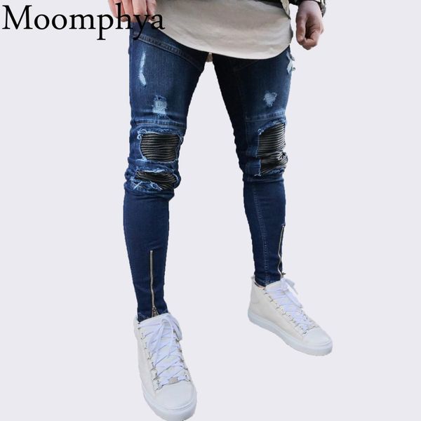 2018 new brand design men zipper jeans pleated patchwork slim fit skinny jeans denim distressed biker blue
2018 new brand design men zipper jeans pleated patchwork slim fit skinny jeans denim distressed biker blue