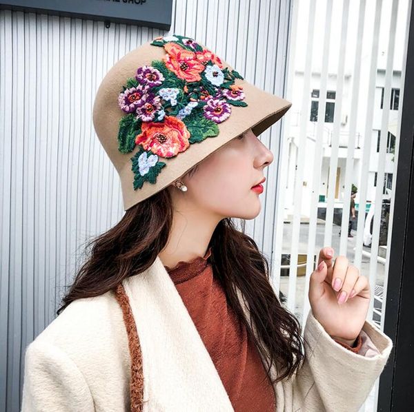 2018 new national wind embroidered woolen hat handmade sewn beads flower fisherman hat ladies visor warm hat, Blue;gray
2018 new national wind embroidered woolen hat handmade sewn beads flower fisherman hat ladies visor warm hat, Blue;gray