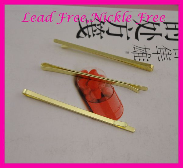50pcs 3.0mm*7.0cm 2.75" golden plain flat metal bobby pins at nickle and lead metal hair barrettes pins slides, Golden;silver
50pcs 3.0mm*7.0cm 2.75" golden plain flat metal bobby pins at nickle and lead metal hair barrettes pins slides, Golden;silver
