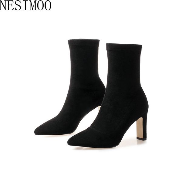 nesimoo 2019 black camel women boots ankle boots flock square high heel pointed toe solid slip on women shoes size 34-43
nesimoo 2019 black camel women boots ankle boots flock square high heel pointed toe solid slip on women shoes size 34-43