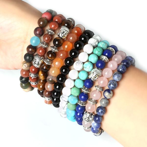 8mm natural stone beads antique silver plated buddha charms women bracelet lava onyx beads men's bracelets, Black
8mm natural stone beads antique silver plated buddha charms women bracelet lava onyx beads men's bracelets, Black