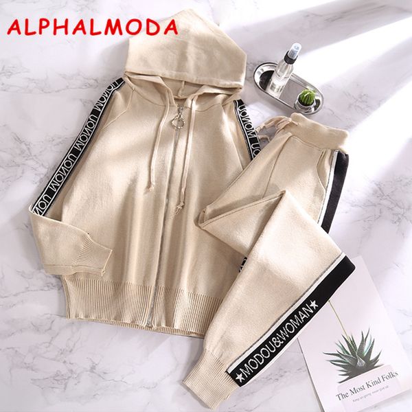 alphalmoda 2018 new women's knitting tracksuits long sleeve bf style hooded long-sleeved cardigans + pants female sporty clothes, Gray
alphalmoda 2018 new women's knitting tracksuits long sleeve bf style hooded long-sleeved cardigans + pants female sporty clothes, Gray