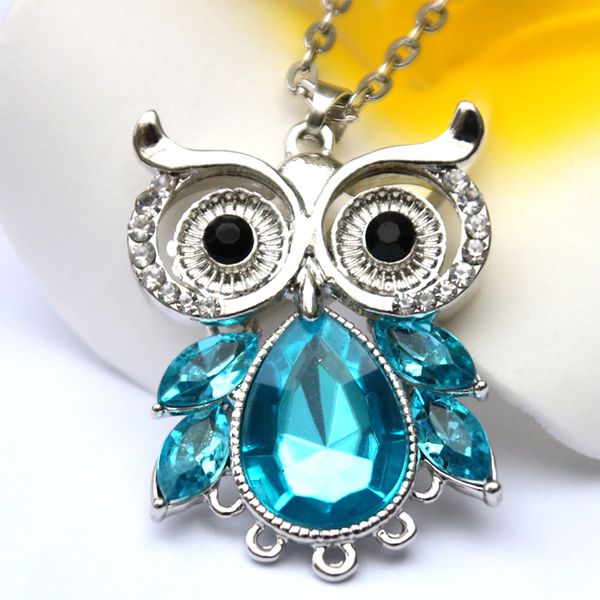 new jewelry owl necklace women's sweater chain shiny crystal rhinestone pendant solid necklace gift xdpqq, Silver
new jewelry owl necklace women's sweater chain shiny crystal rhinestone pendant solid necklace gift xdpqq, Silver