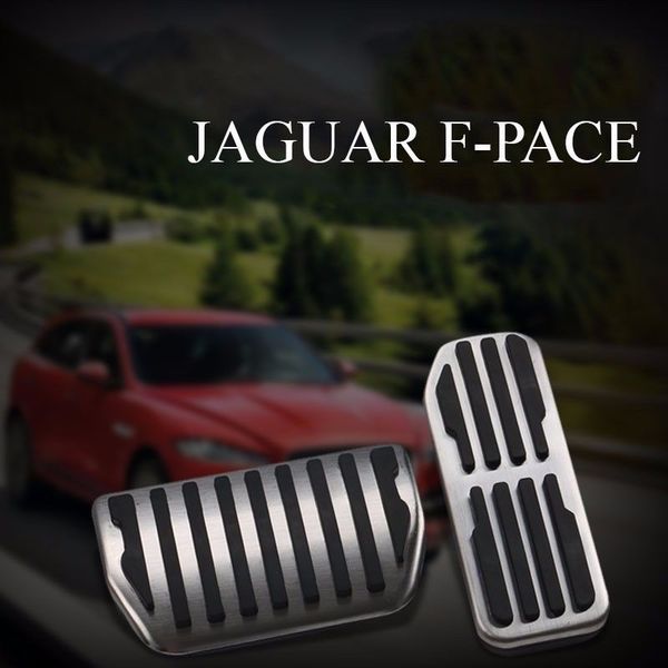 2pcs no drilling gas brake foot pedals set for jaguar f-pace f pace 2016-2018