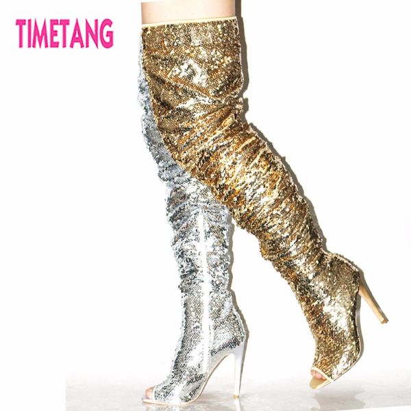 amazing gift new 2018 timetang super star bling glitter women long boots model lady peep toe over-the-knee women shoes, Black
amazing gift new 2018 timetang super star bling glitter women long boots model lady peep toe over-the-knee women shoes, Black