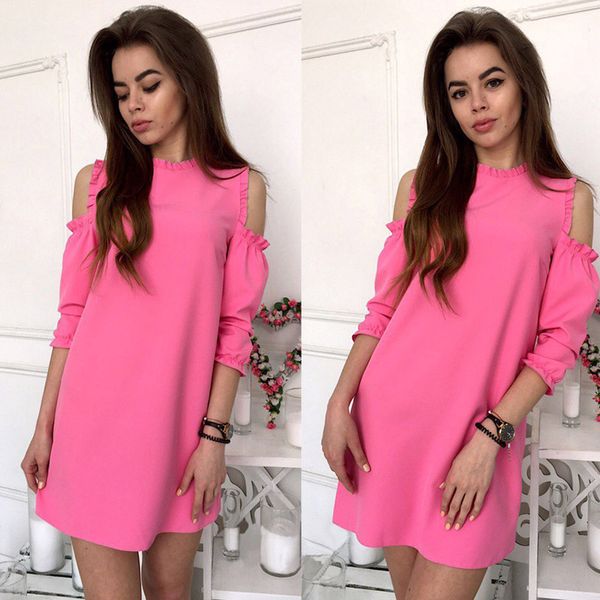 2018 ruffles cold shoulder fashion summer dress women lantern sleeve solid casual straight dress lady party mini dresses, White;black
2018 ruffles cold shoulder fashion summer dress women lantern sleeve solid casual straight dress lady party mini dresses, White;black