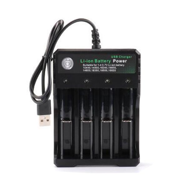 

lithium battery charger with usb cable 4 charging slots 18650 26650 18490 rechargeable batteries charger better nitecore us/uk/eu/au plug