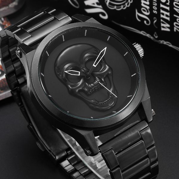 fashion skull men watches luxury unique punk 3d waterproof stainless steel quartz male creative sports clock relogio masculino, Slivery;brown
fashion skull men watches luxury unique punk 3d waterproof stainless steel quartz male creative sports clock relogio masculino, Slivery;brown