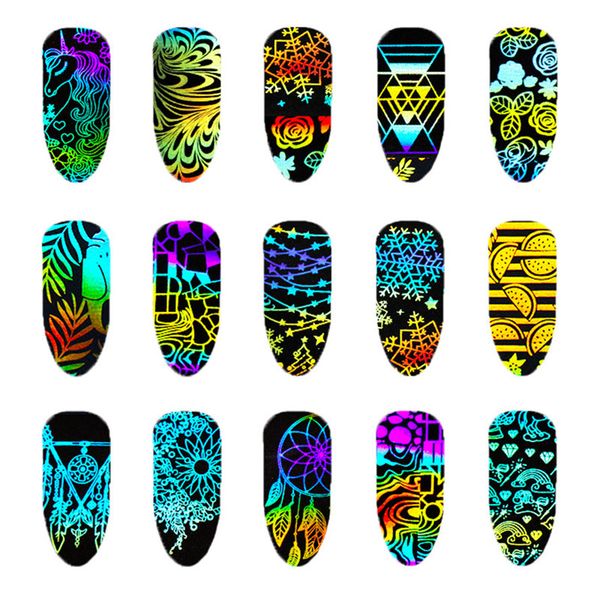 8pcs holographic nail foils geometric xmas unicorn rose snow flakes laser transfer stickers fantasy manicure nail art decoration, Black
8pcs holographic nail foils geometric xmas unicorn rose snow flakes laser transfer stickers fantasy manicure nail art decoration, Black
