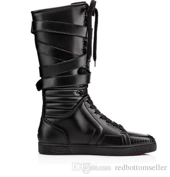 2018New Items!Mens black genuine leather sports boots cool man flat red bottom Sporty Dude Flat zipper with nails,buckle knee boots for man
2018New Items!Mens black genuine leather sports boots cool man flat red bottom Sporty Dude Flat zipper with nails,buckle knee boots for man