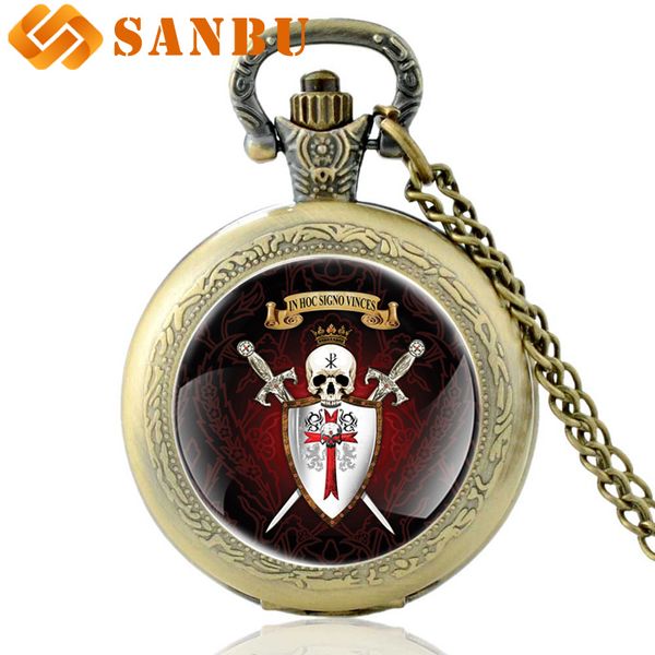 bronze knight templar skull quartz pocket watch vintage men cross skeleton necklace, Slivery;golden
bronze knight templar skull quartz pocket watch vintage men cross skeleton necklace, Slivery;golden