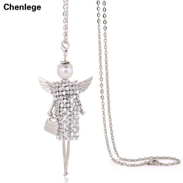 handmade new sweater cz chain long necklace angel wings full rhineston doll necklace jewelry women chokers crystal girl pendant, Silver
handmade new sweater cz chain long necklace angel wings full rhineston doll necklace jewelry women chokers crystal girl pendant, Silver