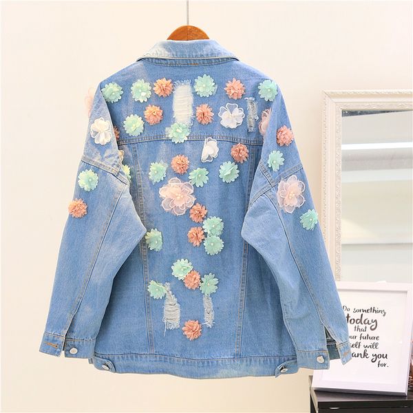 2018 autumn women's 3d floral beads cowboy denim coats and jackets women long sleeved casual jeans jacket holes outwear mujer, Black;brown
2018 autumn women's 3d floral beads cowboy denim coats and jackets women long sleeved casual jeans jacket holes outwear mujer, Black;brown