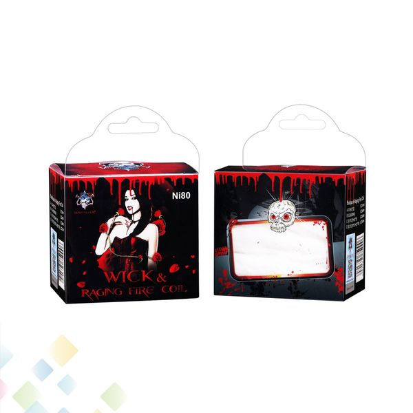 Authentic Demon Killer Wick and Raging Fire Coil Muscle Cotton Ni80 Material 0.25-0.32ohm Coils for RDA RBA Atomizers Ecig DHL Free