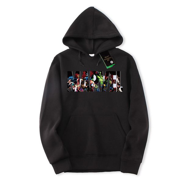 2018 autumn and winter new fashion marvel hoodie men's hip hop street clothing color miracle sweatshirt men's casual pullover, Black
2018 autumn and winter new fashion marvel hoodie men's hip hop street clothing color miracle sweatshirt men's casual pullover, Black