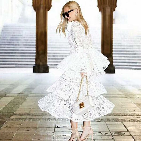 elegant white lace dress 2018 fashion cascading ruffle long sleeve lace prom celebrity party dress vestidos, Black;gray
elegant white lace dress 2018 fashion cascading ruffle long sleeve lace prom celebrity party dress vestidos, Black;gray