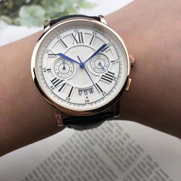 all sub-dials working mens watches sports satch quartz watch leather strap auto date wristwatches for men male gift, Slivery;brown
all sub-dials working mens watches sports satch quartz watch leather strap auto date wristwatches for men male gift, Slivery;brown