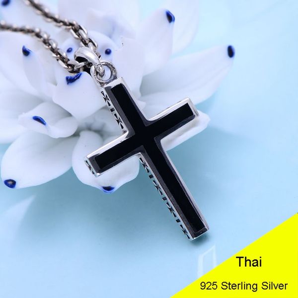 925 sterling silver retro cross necklace pendant men thai silver fine jewelry gift for lover ch033560
925 sterling silver retro cross necklace pendant men thai silver fine jewelry gift for lover ch033560