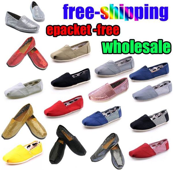 

FREE shipping brand men's Women's casual solid canvas shoes, EVA flat pattern stripes lovers TOM Glitter shoes Classic canvas shoes