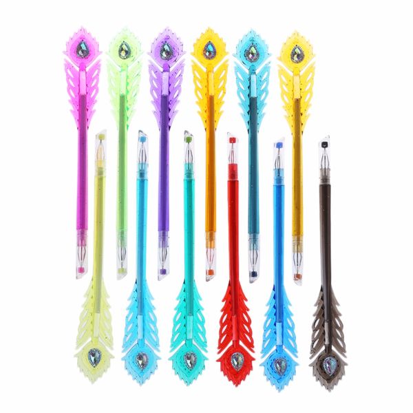 2018 12pcs/set colorful peacock feather shape gel ink pen refills stationery office school supplies gift for student
2018 12pcs/set colorful peacock feather shape gel ink pen refills stationery office school supplies gift for student