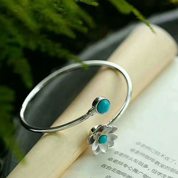 radhorse 925 silver bangles for women fine jewelry turquoise rotate lotus modeling the new classic style adjustable bangles, Golden;silver
radhorse 925 silver bangles for women fine jewelry turquoise rotate lotus modeling the new classic style adjustable bangles, Golden;silver