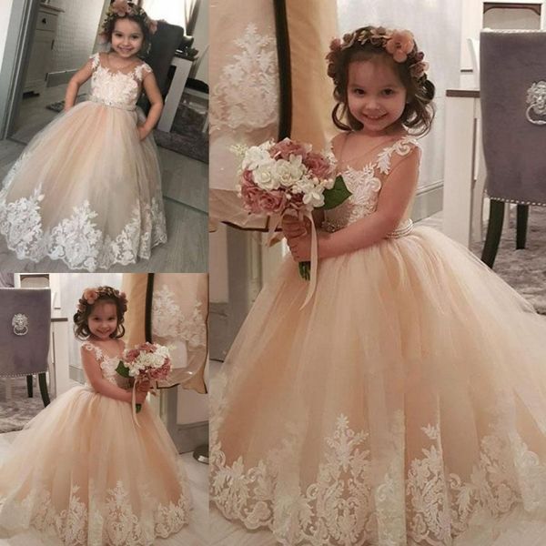 champagne ball gown flower girl dress for wedding 2019 lace appliques tulle floor length girls pageant gowns baby birthday party dress cheap, White;blue
champagne ball gown flower girl dress for wedding 2019 lace appliques tulle floor length girls pageant gowns baby birthday party dress cheap, White;blue