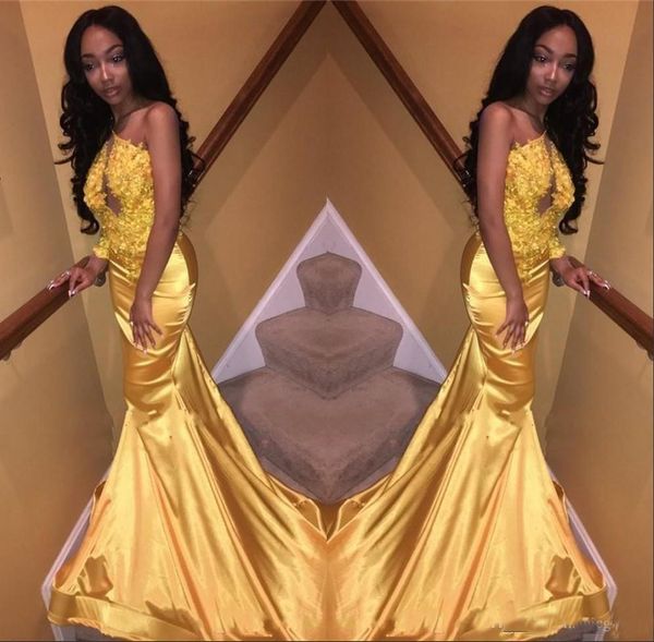 2018 Gold Prom Dresses Mermaid Appliques Beaded One Shoulder Long Sleeves African Black Girls Dresses Plus Size Evening Wear Gowns
2018 Gold Prom Dresses Mermaid Appliques Beaded One Shoulder Long Sleeves African Black Girls Dresses Plus Size Evening Wear Gowns