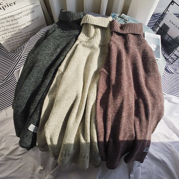 2018 winter new men's sweater fashion casual loose can be high collar thick sweater pure color tide -2xl wild shirt, White;black
2018 winter new men's sweater fashion casual loose can be high collar thick sweater pure color tide -2xl wild shirt, White;black