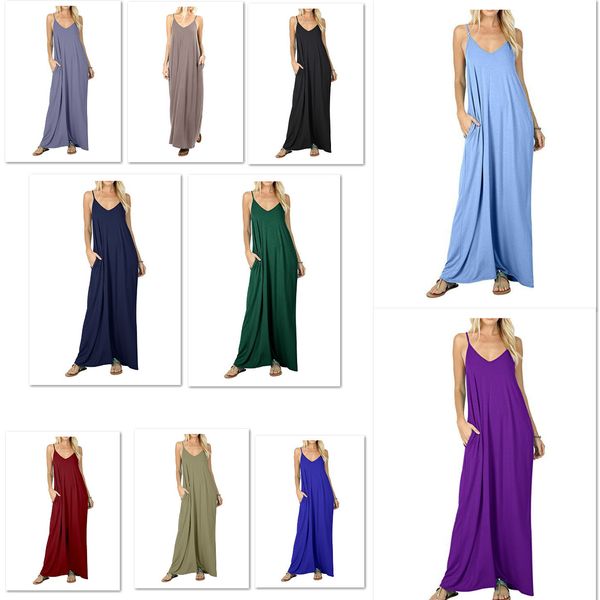 10corlors new pure color sling long dress with pocket solid color summer dresses maternity dress women clothes beach maternity dress, White
10corlors new pure color sling long dress with pocket solid color summer dresses maternity dress women clothes beach maternity dress, White
