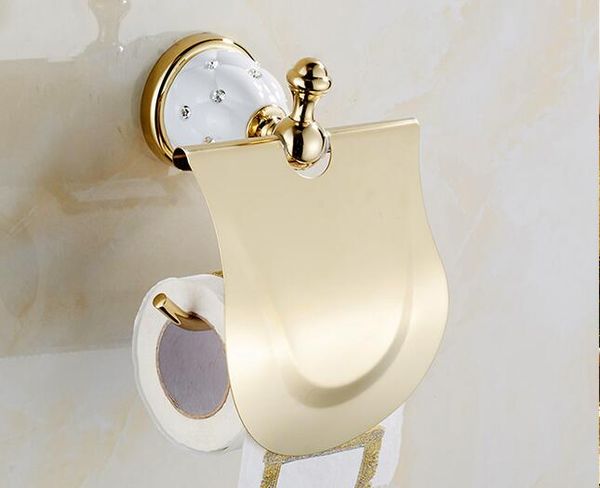 Gold Toilet Paper Holder with diamond Roll Holder Tissue Holder Solid Brass Bathroom Accessories Products Paper Hanger
Gold Toilet Paper Holder with diamond Roll Holder Tissue Holder Solid Brass Bathroom Accessories Products Paper Hanger