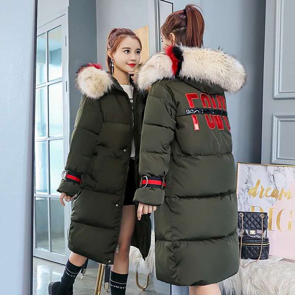 long patted cotton suiting women korean new thick loose hooded fur collar coat women outerwear coats parka, Black
long patted cotton suiting women korean new thick loose hooded fur collar coat women outerwear coats parka, Black