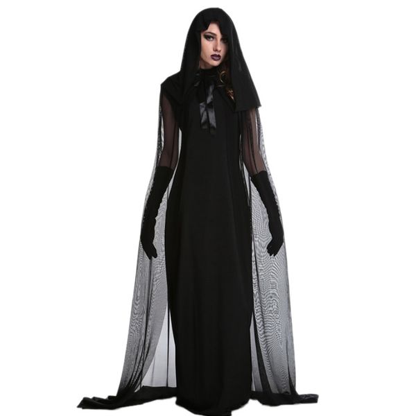 1 set 2018 female halloween witch plus size long dress costume autumn winter black dresses(with hat and gloves, Black;red
1 set 2018 female halloween witch plus size long dress costume autumn winter black dresses(with hat and gloves, Black;red