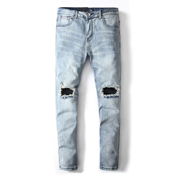 light blue color fashion men jeans denim stretch pants punk style destroyed ripped jeans homme brand men skinny
light blue color fashion men jeans denim stretch pants punk style destroyed ripped jeans homme brand men skinny