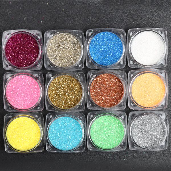 

diy nail glitters powder dust uv gel polish acrylic nail tips shining art chrome pigment decoration 2018 decor charm, Silver;gold