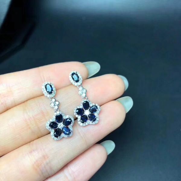 flower style stud earring natural real sapphire 925 sterling silver stud earrings fine jewelry, Golden;silver
flower style stud earring natural real sapphire 925 sterling silver stud earrings fine jewelry, Golden;silver