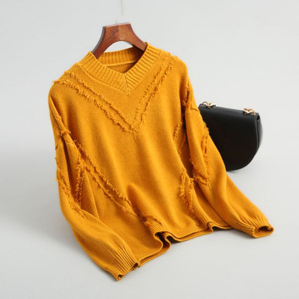 j161 new arrival chic tassels deco v neck long sleeve pullovers sweaters women casual loose jumpers knit, White;black
j161 new arrival chic tassels deco v neck long sleeve pullovers sweaters women casual loose jumpers knit, White;black