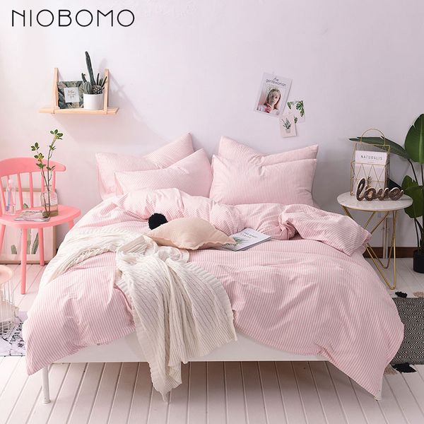 niobomo 4pcs/set solid stripe bedding set 1.5m1.8m home bedding decor linings duvet cover bed pillow cases home supplies
niobomo 4pcs/set solid stripe bedding set 1.5m1.8m home bedding decor linings duvet cover bed pillow cases home supplies
