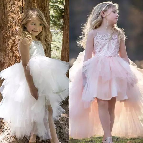 2019 fashion princess lace appliques sleeveless flower girls dress tiered tulle pageant party gowns for weddings, White;blue
2019 fashion princess lace appliques sleeveless flower girls dress tiered tulle pageant party gowns for weddings, White;blue