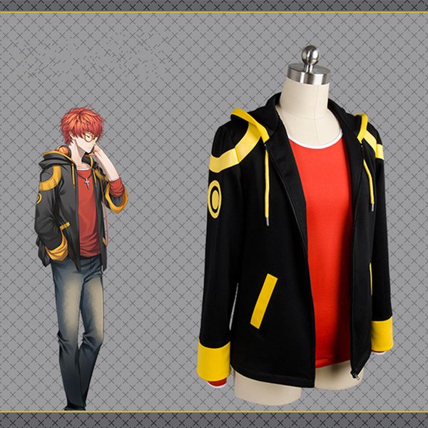 game mystic messenger 707 cosplay costume saeyoung/luciel choi 7 outfit halloween costumes jacket, Black;red
game mystic messenger 707 cosplay costume saeyoung/luciel choi 7 outfit halloween costumes jacket, Black;red