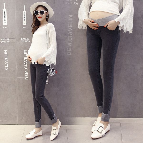 2018 pregnancy wear denim jeans trousers elastic all-match waist belly for pregnant women maternity abdomen pencil pants c41 10, White
2018 pregnancy wear denim jeans trousers elastic all-match waist belly for pregnant women maternity abdomen pencil pants c41 10, White