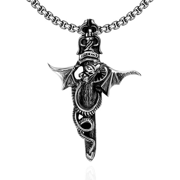 titanium fashion devil sword chain gift 316l stainless steel vintage pendant necklace, Silver
titanium fashion devil sword chain gift 316l stainless steel vintage pendant necklace, Silver