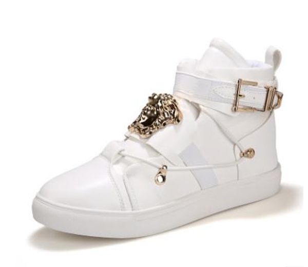Fashion High Top Men Casual Shoes PU Leather Lace-up Black White Red Casual Flat Shoes Sneakers Outdoor Mens Zapatos High top Shoes 39-45
Fashion High Top Men Casual Shoes PU Leather Lace-up Black White Red Casual Flat Shoes Sneakers Outdoor Mens Zapatos High top Shoes 39-45