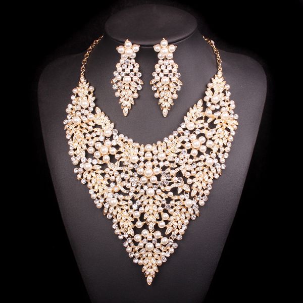 imitation pearl bead gold color jewelry sets gifts for women wedding party costume jewellery bridal necklace earring sets, Silver
imitation pearl bead gold color jewelry sets gifts for women wedding party costume jewellery bridal necklace earring sets, Silver