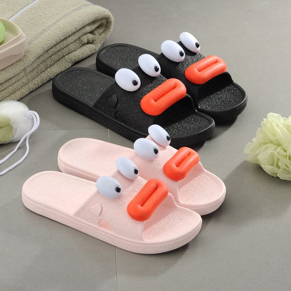 Summer New Big Eyes Big Mouth Cool Slippers Non-slip Waterproof Men and Women Bathroom Plastic Slippers Wholesale