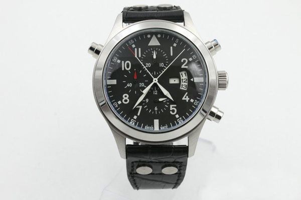 watch leather bracelet pilot's black dial chronograph quartz sport 377801 man wrist multi-function calendar, Slivery;brown
watch leather bracelet pilot's black dial chronograph quartz sport 377801 man wrist multi-function calendar, Slivery;brown